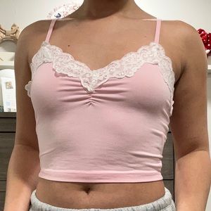 Lace Pink Crop Top